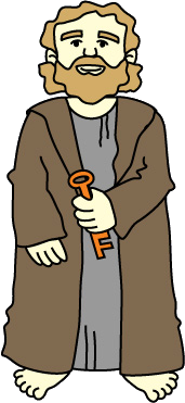 Ilustração de São Pedro com a chave do Céu